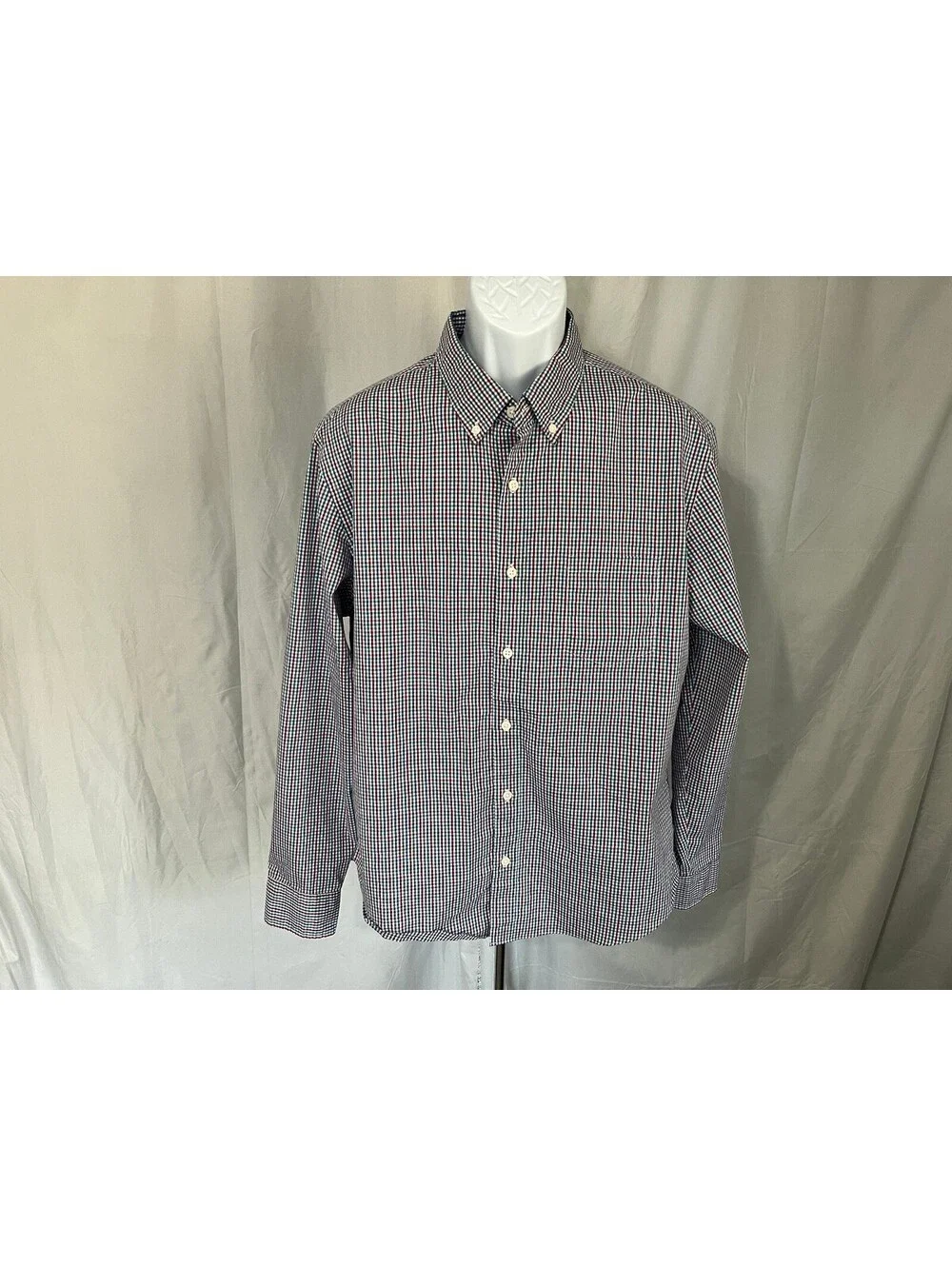 J.Crew Men's Blue Green Fuchsia Performance Slim Fit Untucked Shirt XL